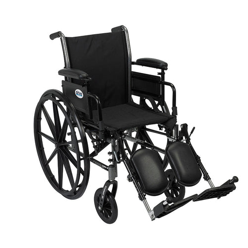 Drive Medical K320ADDA-ELR Cruiser III Light Weight Wheelchair with Flip Back Removable Arms, Adjustable Height Desk Arms, Elevating Leg Rests, 20"